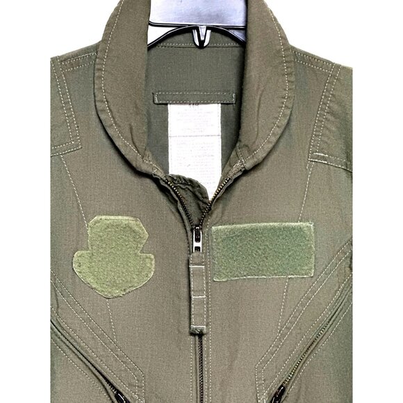 Military Flyers Coveralls Men 44 R Green FR Flight Suit Fire Resistant Summer - Picture 3 of 10